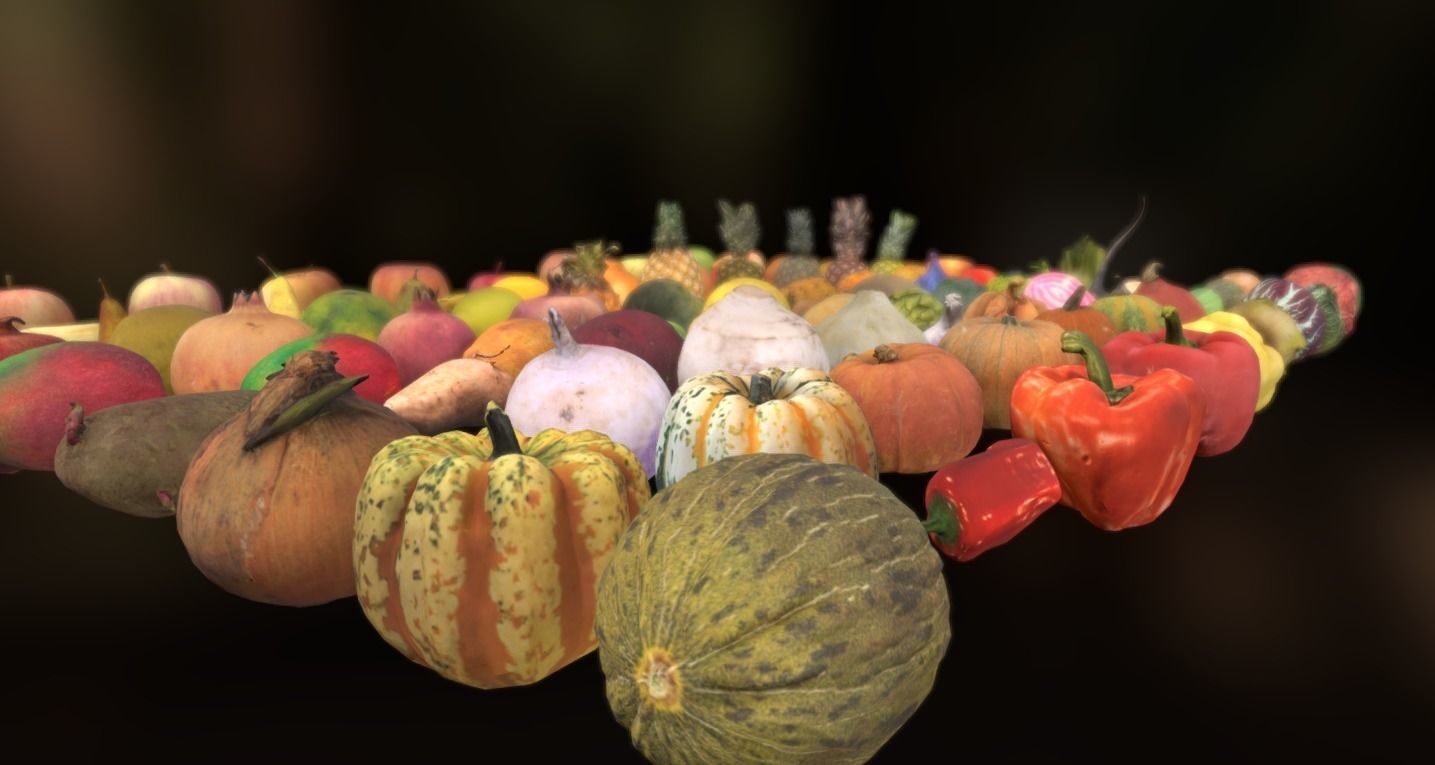 Fruits And Vegetables Pack Low-poly 3D model_4