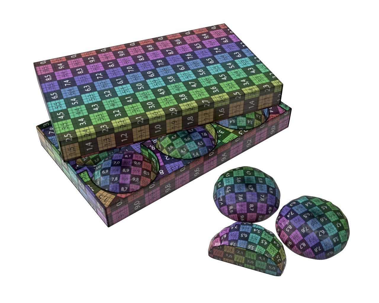 Blank package with marshmallow in chocolate mock up 3D model_9