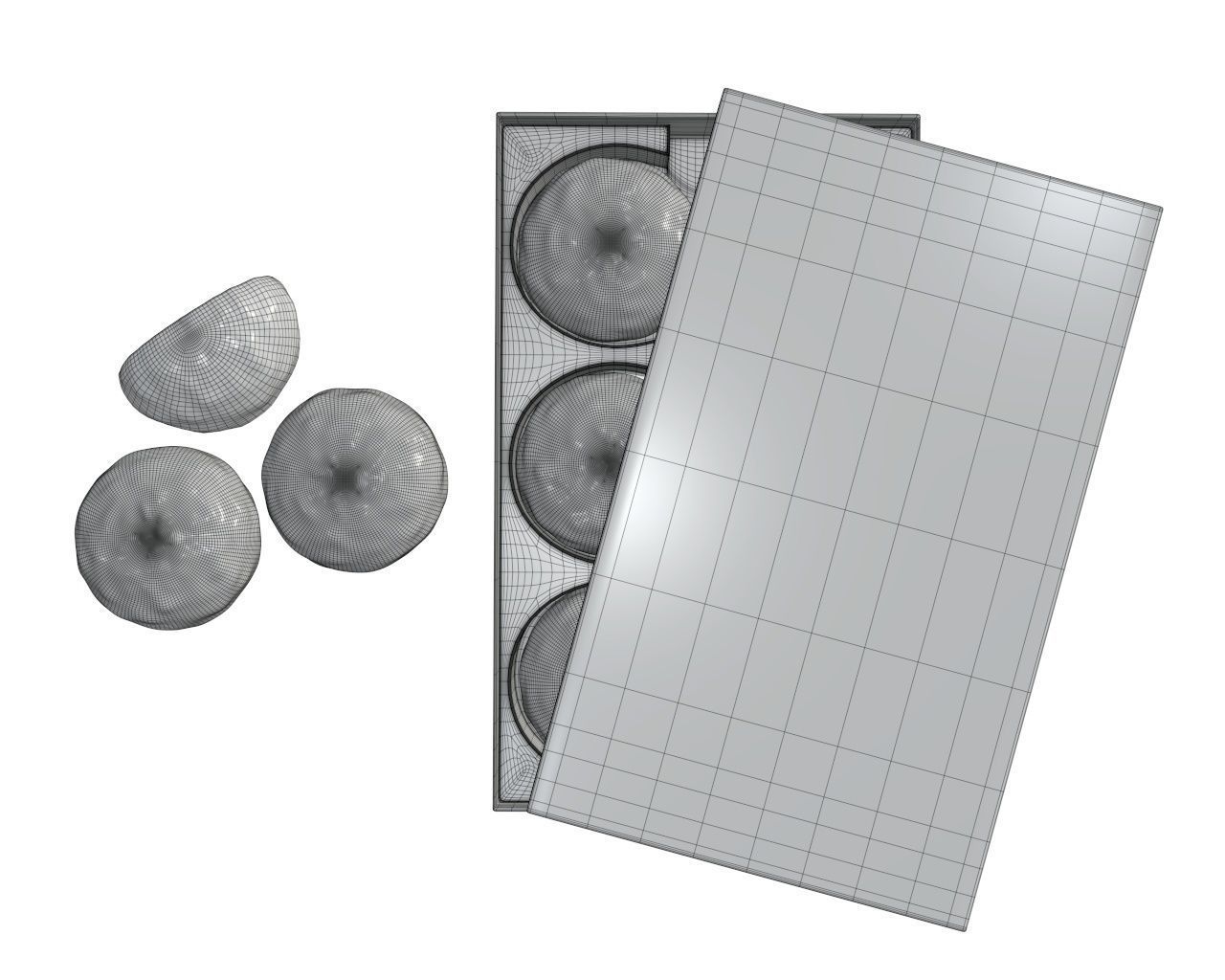 Blank package with marshmallow in chocolate mock up 3D model_8