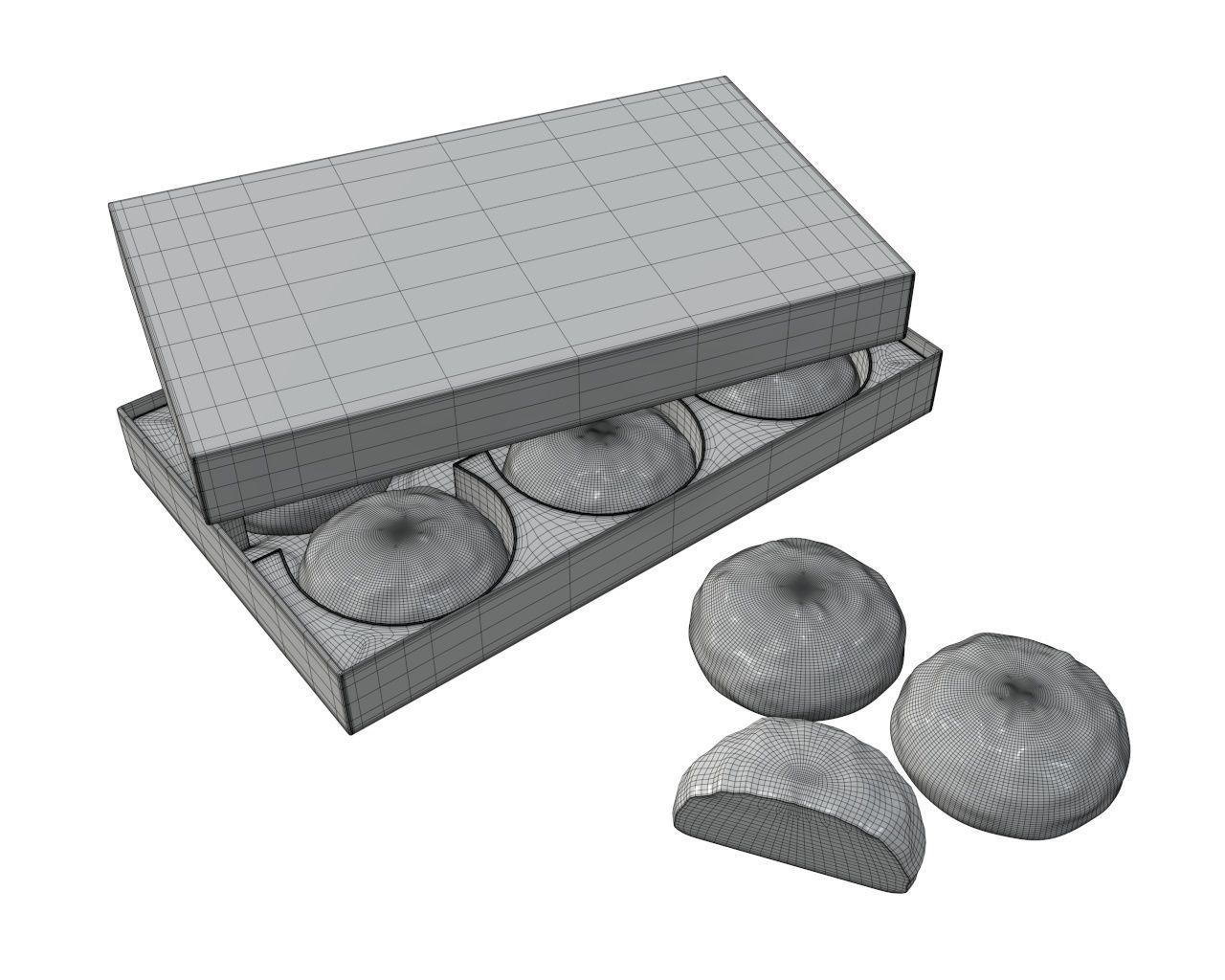 Blank package with marshmallow in chocolate mock up 3D model_5