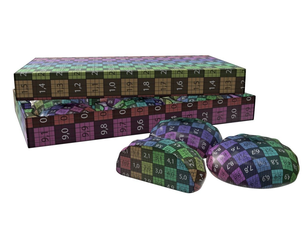 Blank package with marshmallow in chocolate mock up 3D model_11