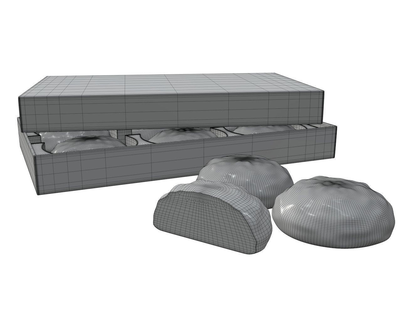 Blank package with marshmallow in chocolate mock up 3D model_7