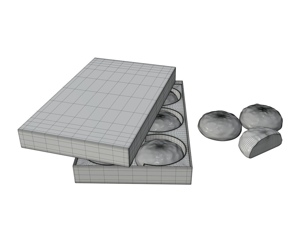 Blank package with marshmallow in chocolate mock up 3D model_6