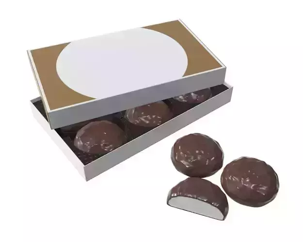Blank package with marshmallow in chocolate mock up