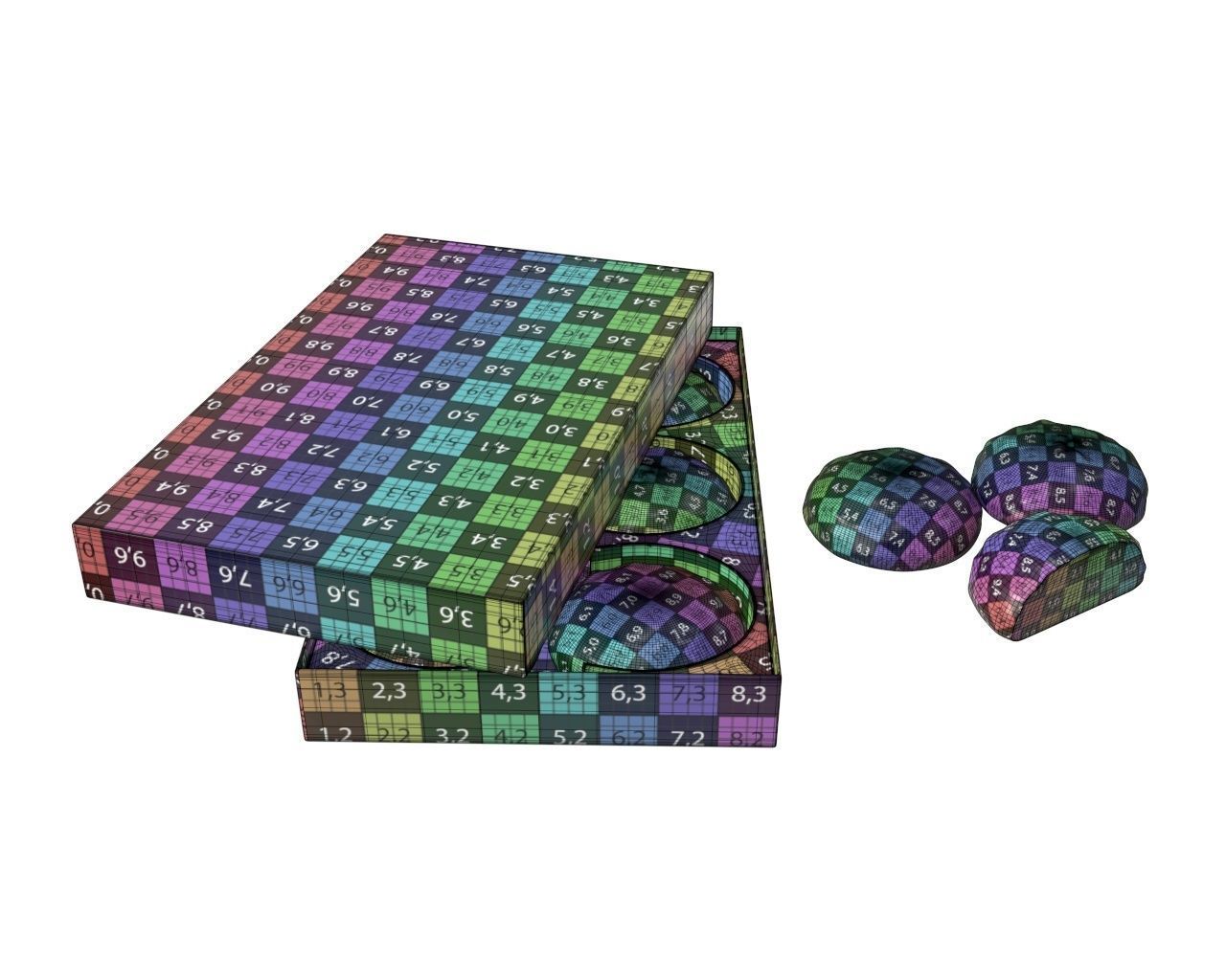 Blank package with marshmallow in chocolate mock up 3D model_10