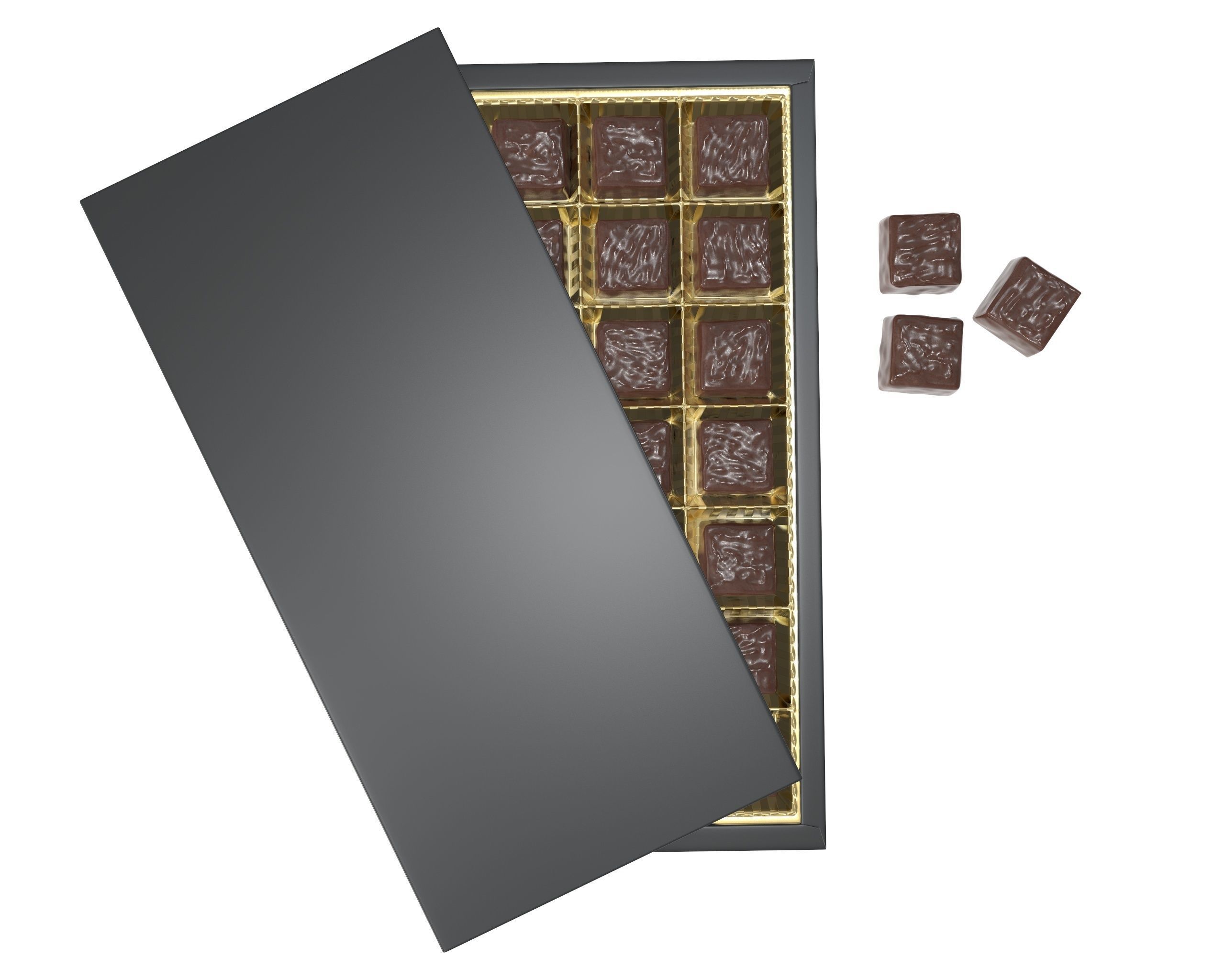 Blank sweets package with chocolate candy mock up 3D model_4