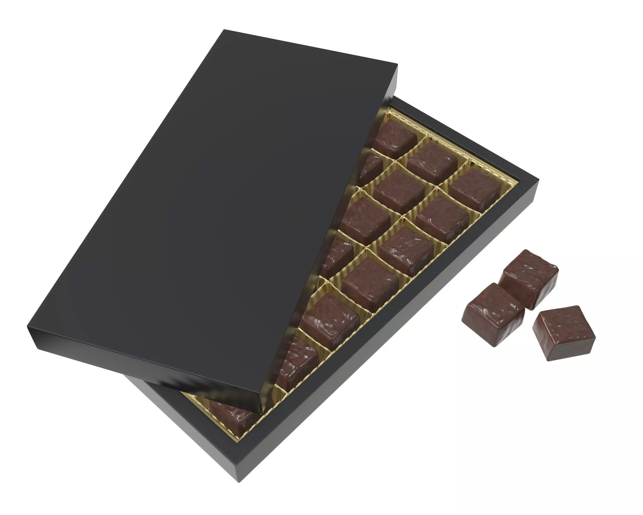Blank sweets package with chocolate candy mock up 3D model_0