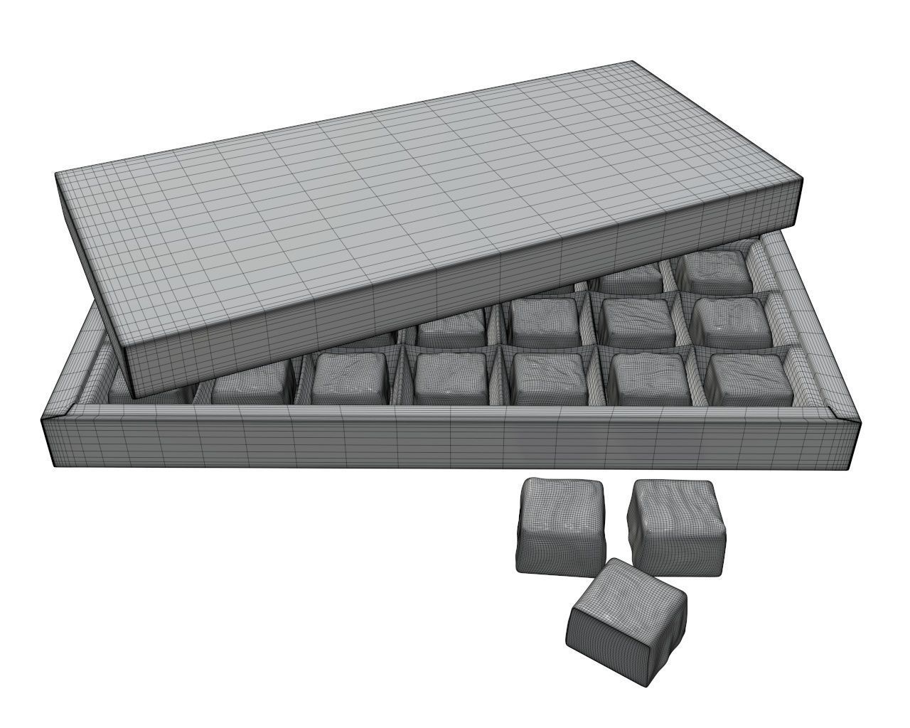 Blank sweets package with chocolate candy mock up 3D model_7