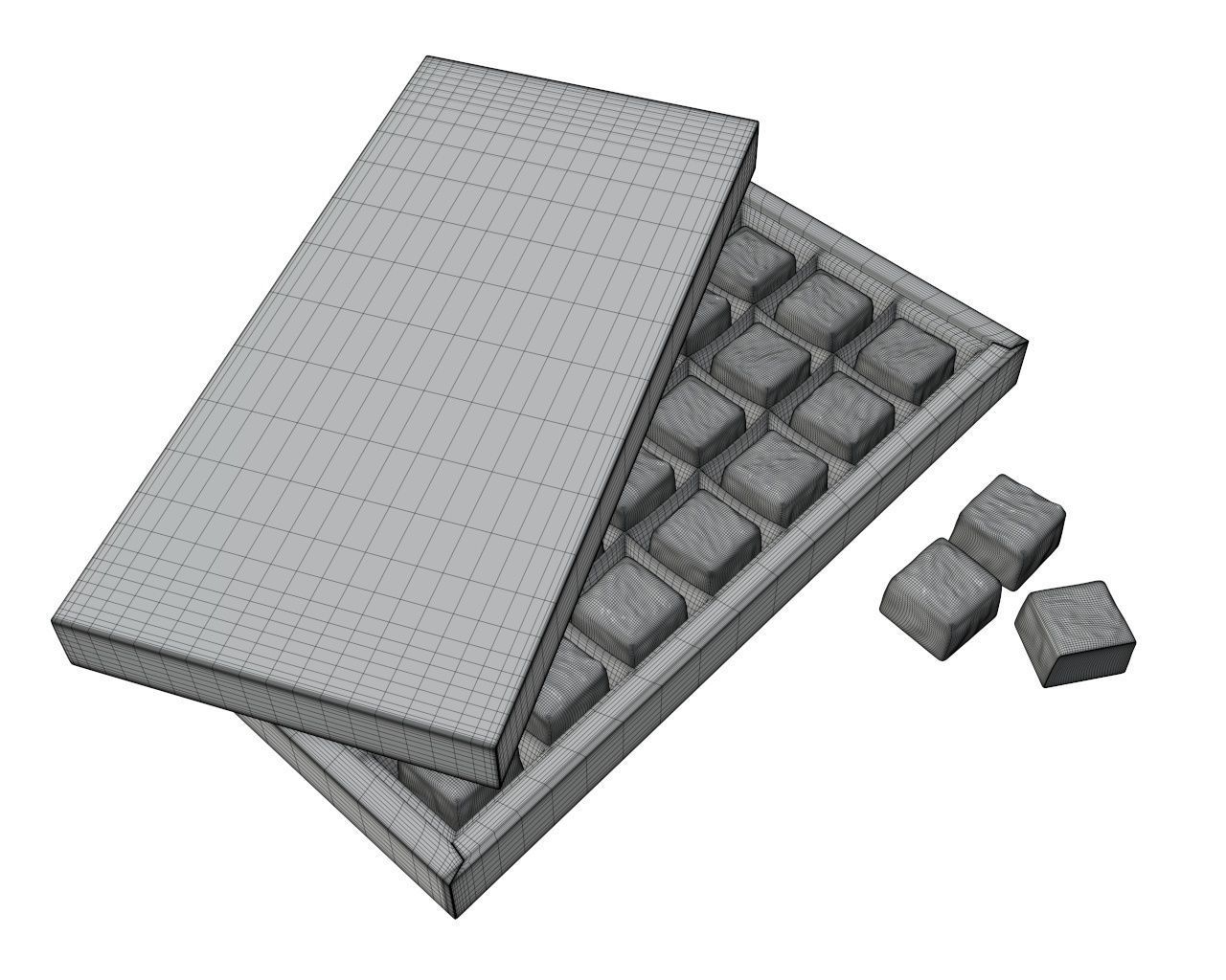 Blank sweets package with chocolate candy mock up 3D model_5