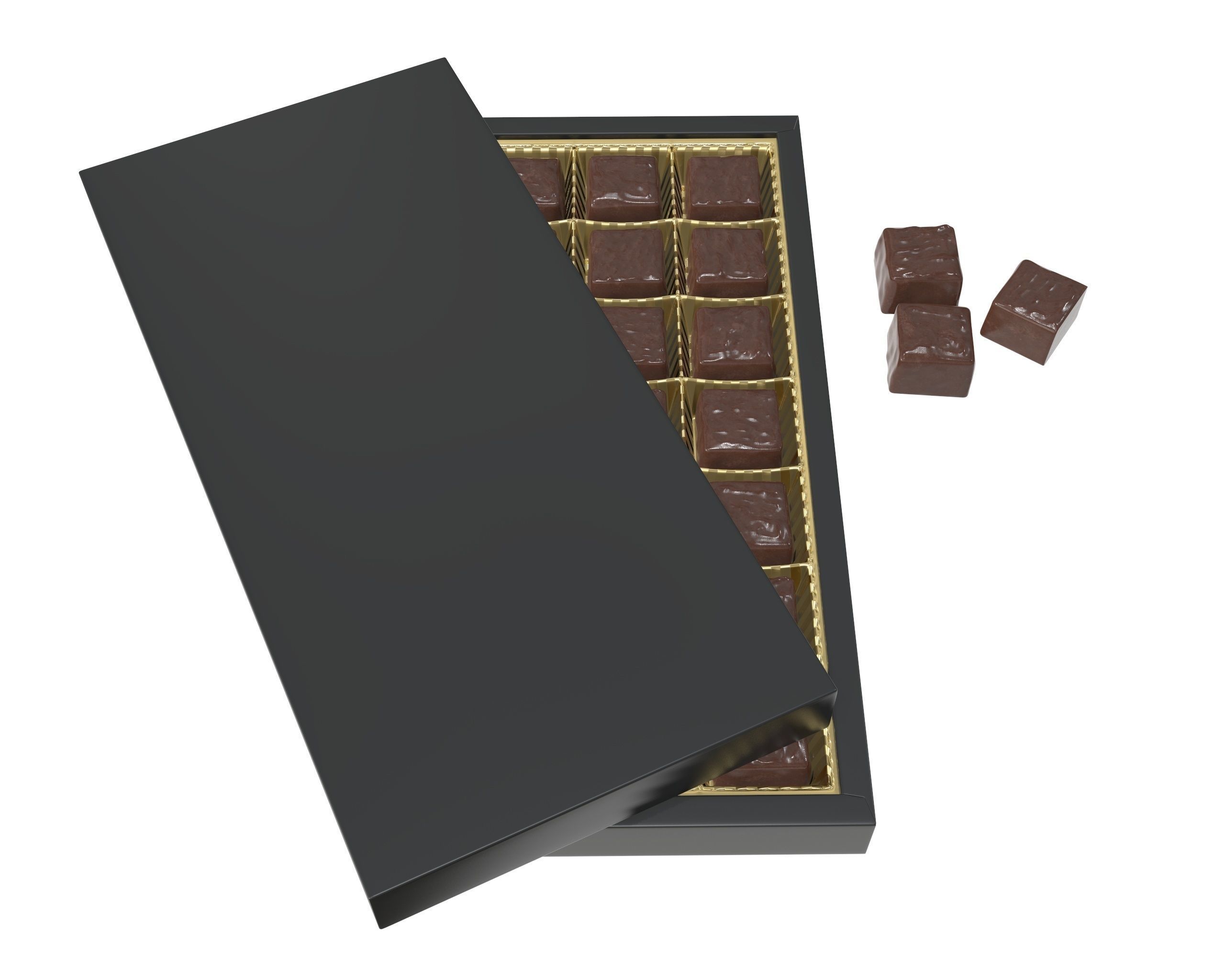 Blank sweets package with chocolate candy mock up 3D model_2