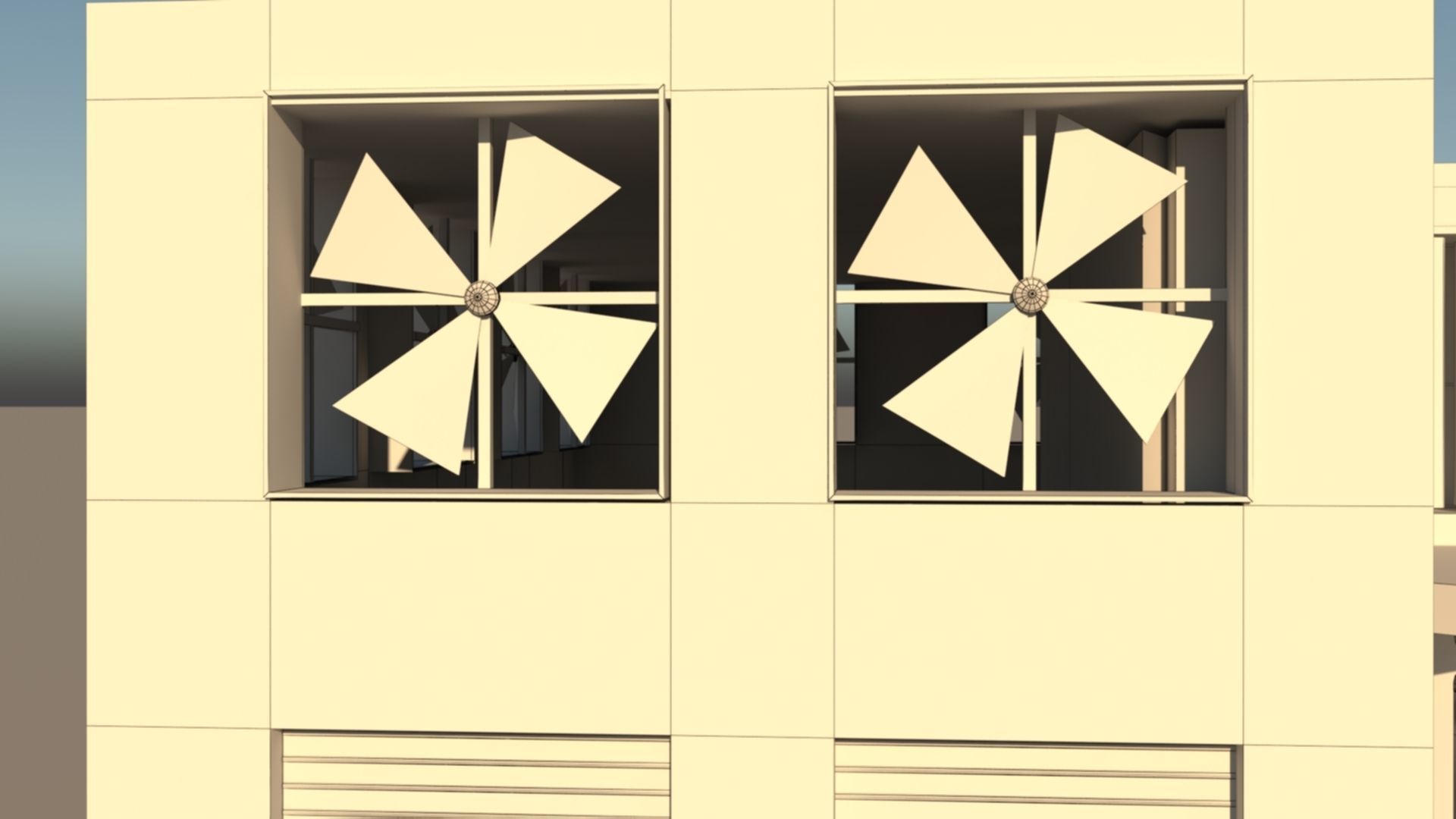 Factory Building Low-poly 3D model_13