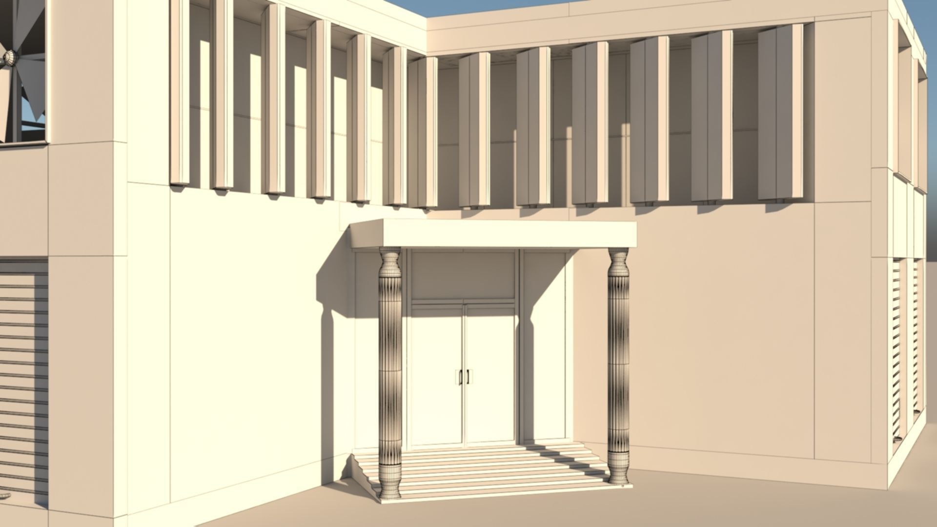 Factory Building Low-poly 3D model_11