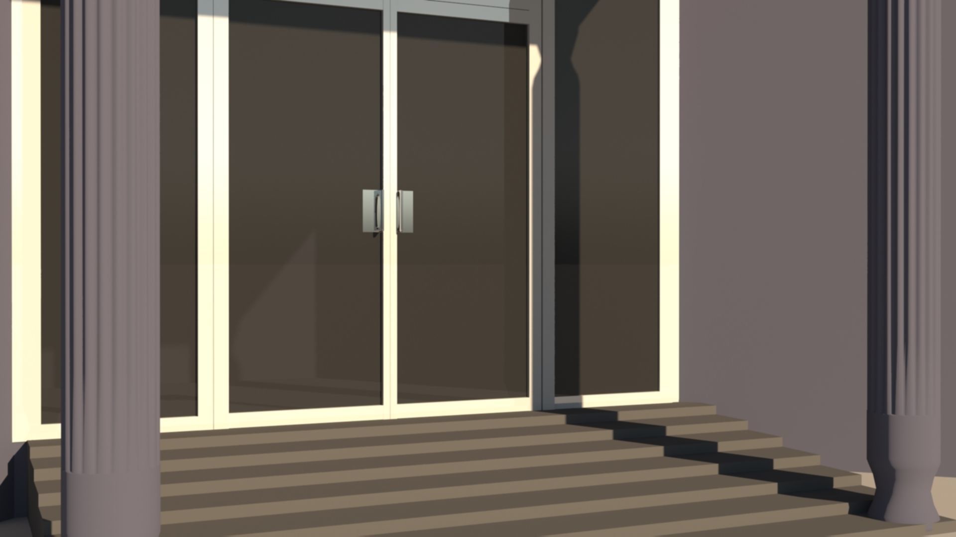 Factory Building Low-poly 3D model_2