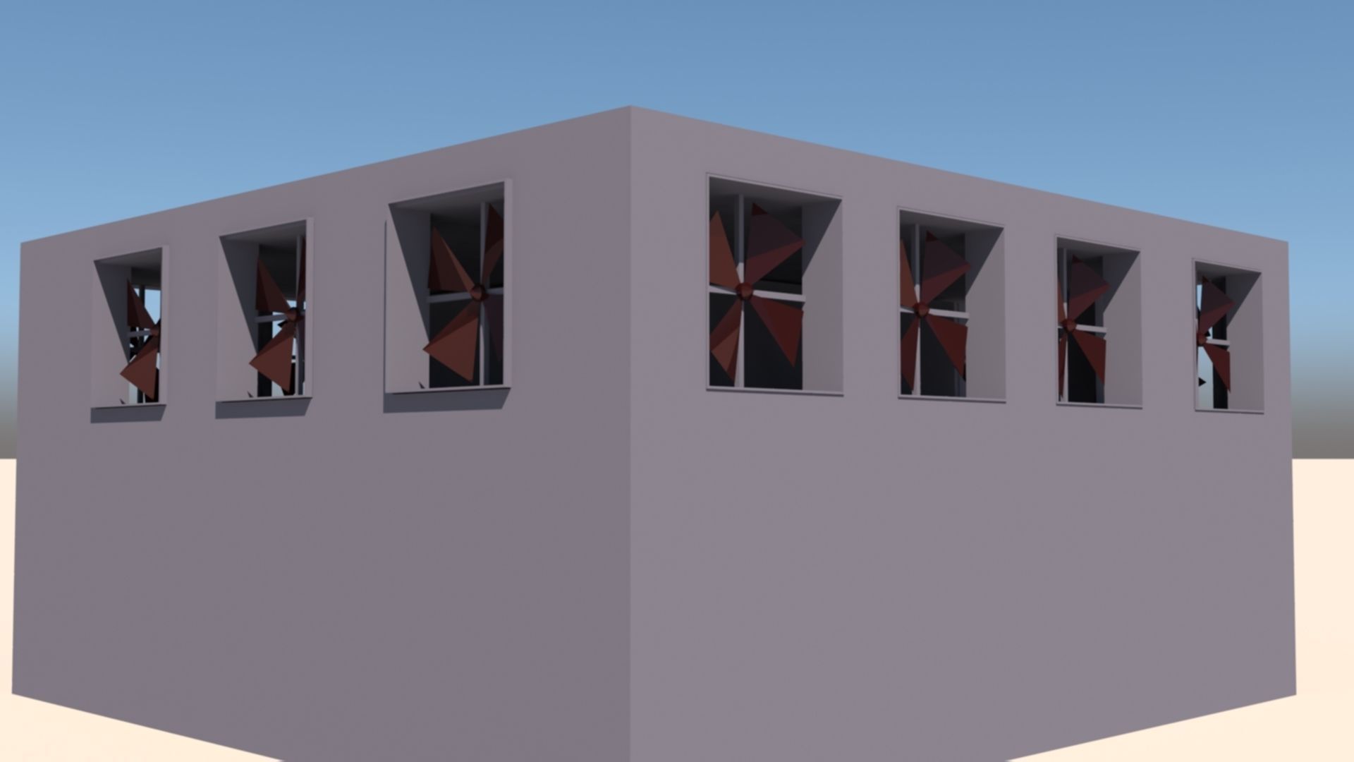 Factory Building Low-poly 3D model_3