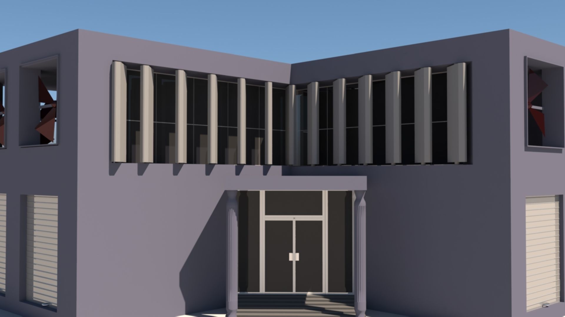 Factory Building Low-poly 3D model_1