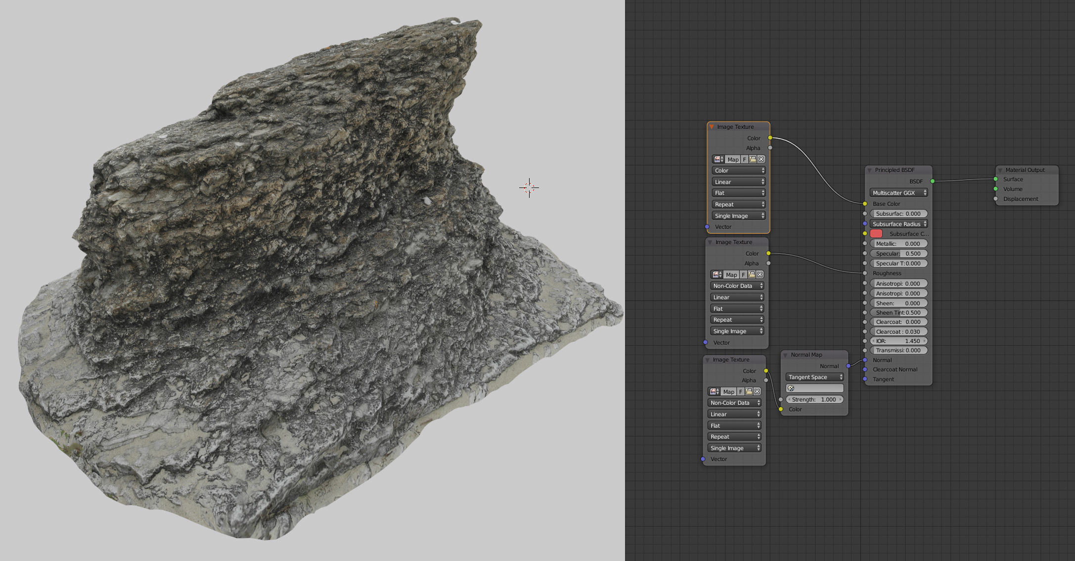 Stone rock eroded scan C  3D model_1