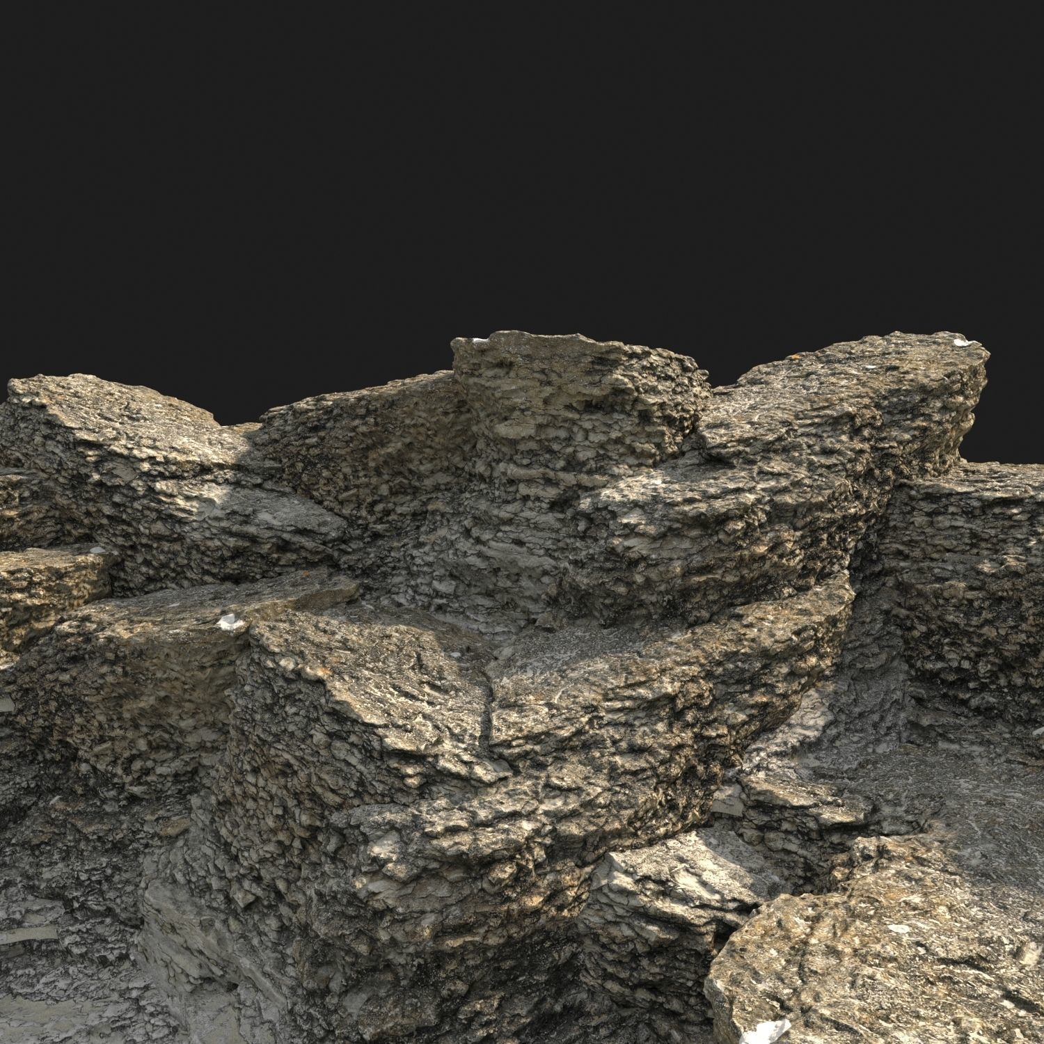 Stone rock eroded scan C  3D model_3
