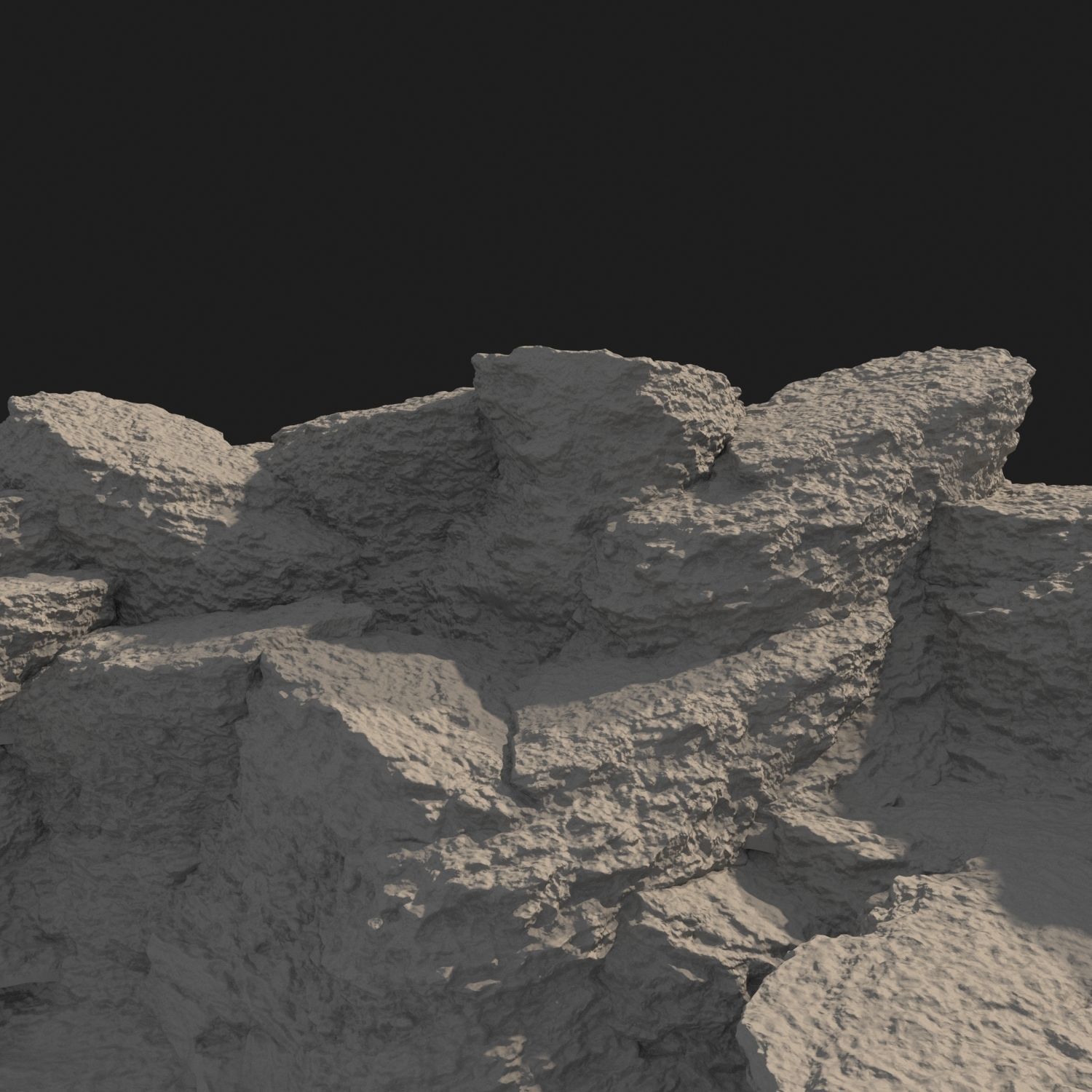Stone rock eroded scan C  3D model_4