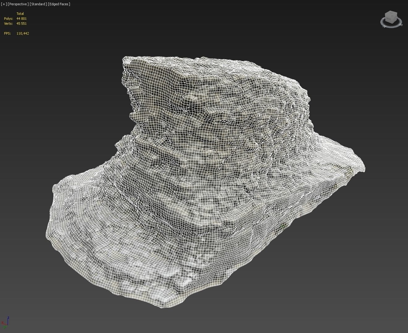 Stone rock eroded scan C  3D model_5