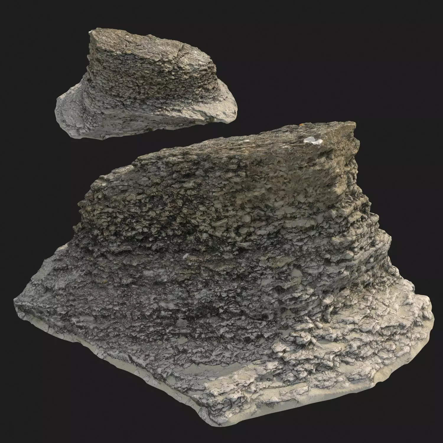 Stone rock eroded scan C  3D model_0