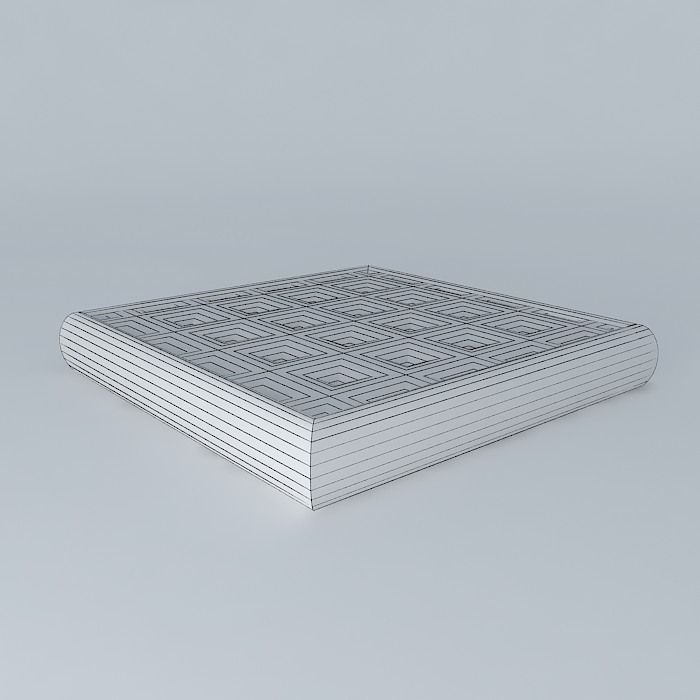 Futon cushion 50x50 Free 3D model_3