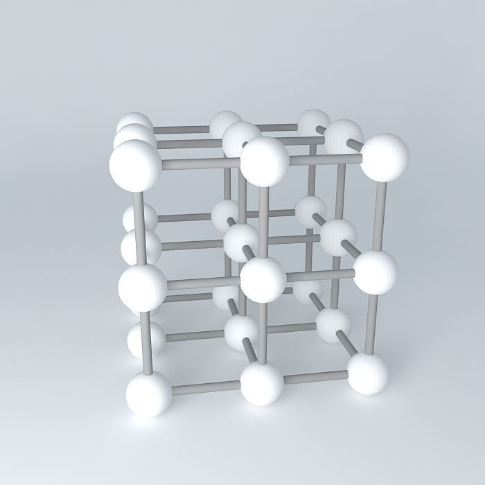 Adorno - metal spheres cube Free 3D model_2