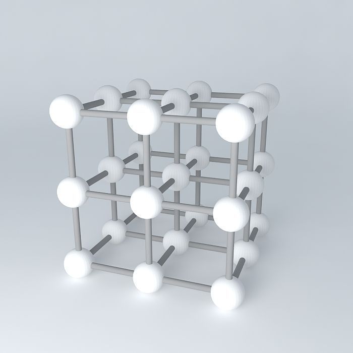Adorno - metal spheres cube Free 3D model_1