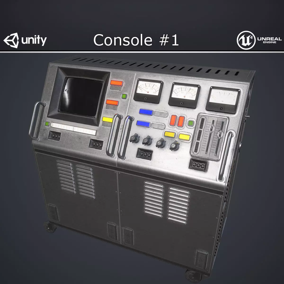 Computer Console 1 Low-poly 3D model_0