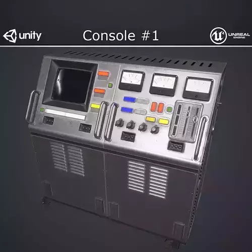 Computer Console 1 Low-poly 3D model