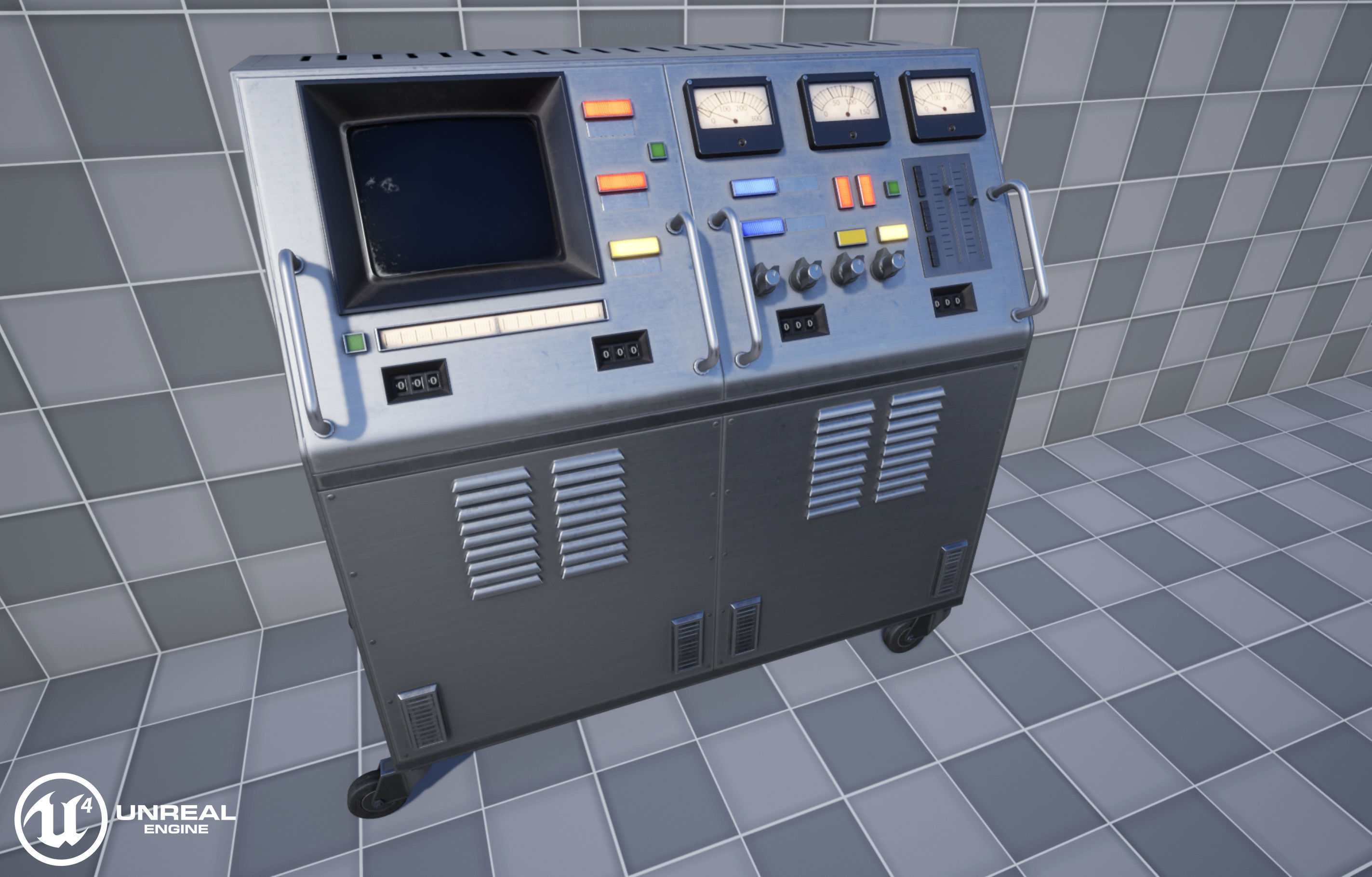 Computer Console 1 Low-poly 3D model_9