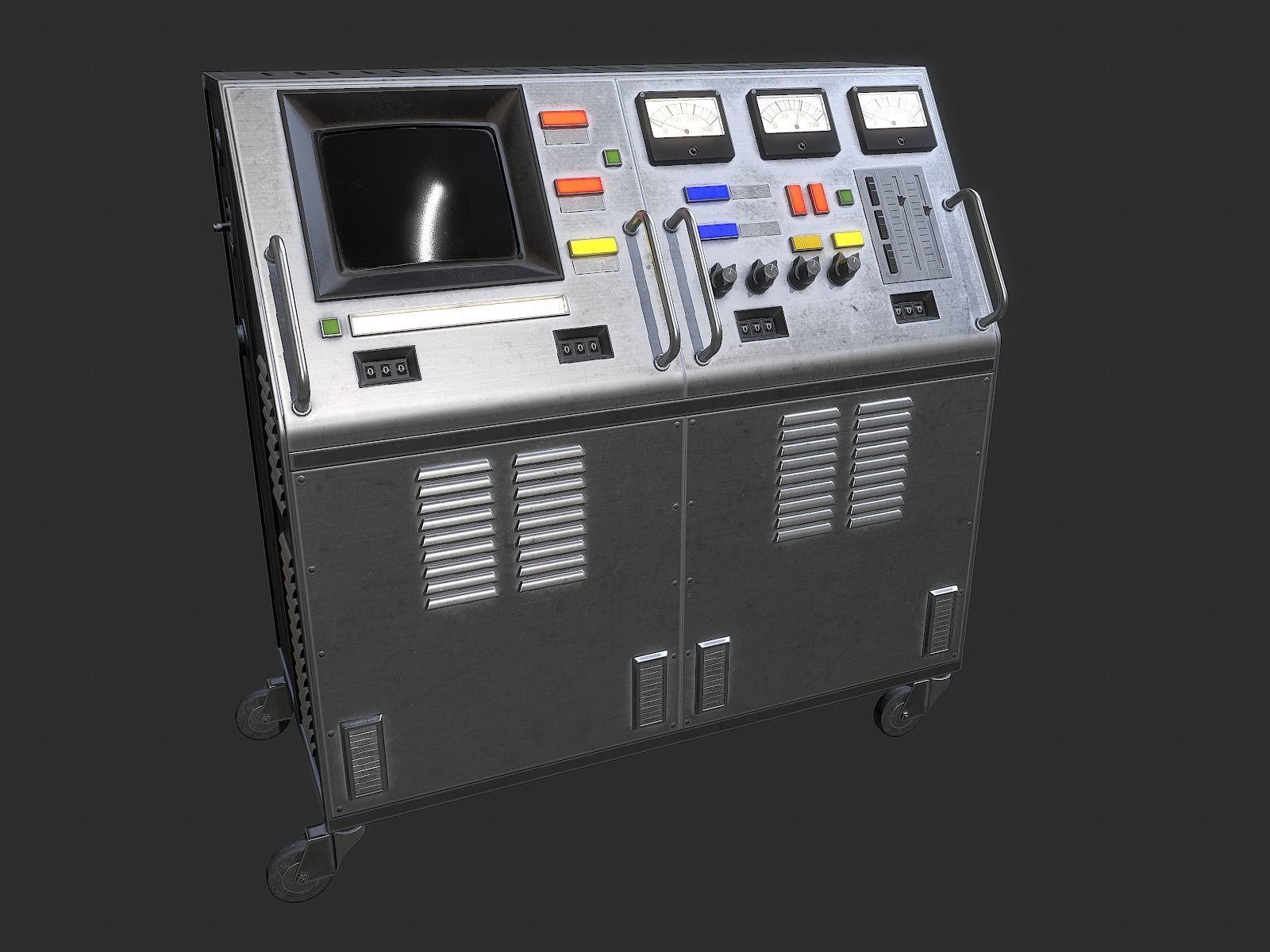 Computer Console 1 Low-poly 3D model_2