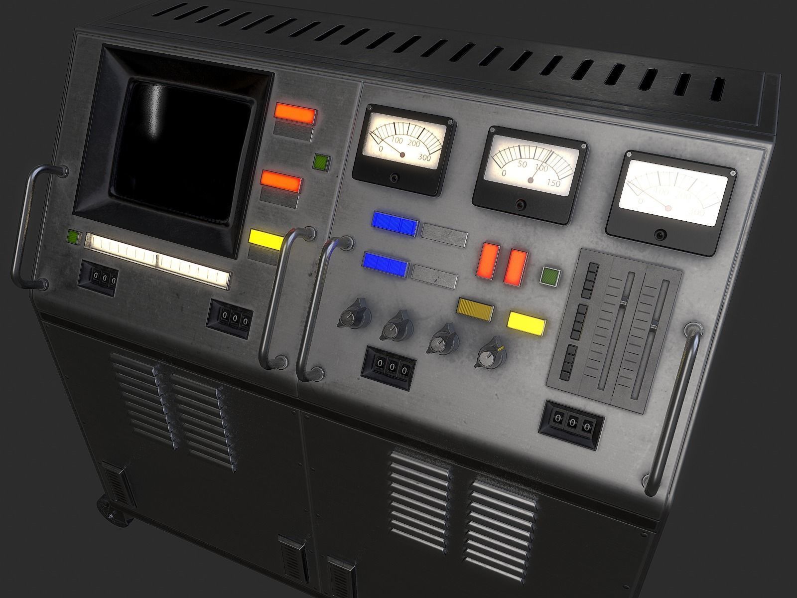 Computer Console 1 Low-poly 3D model_3
