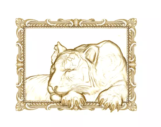 Tiger picture resting 3D print model