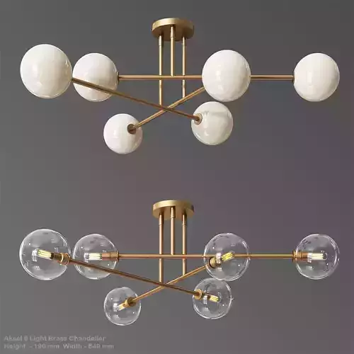 Aksel 6 Light Brass Chandelier