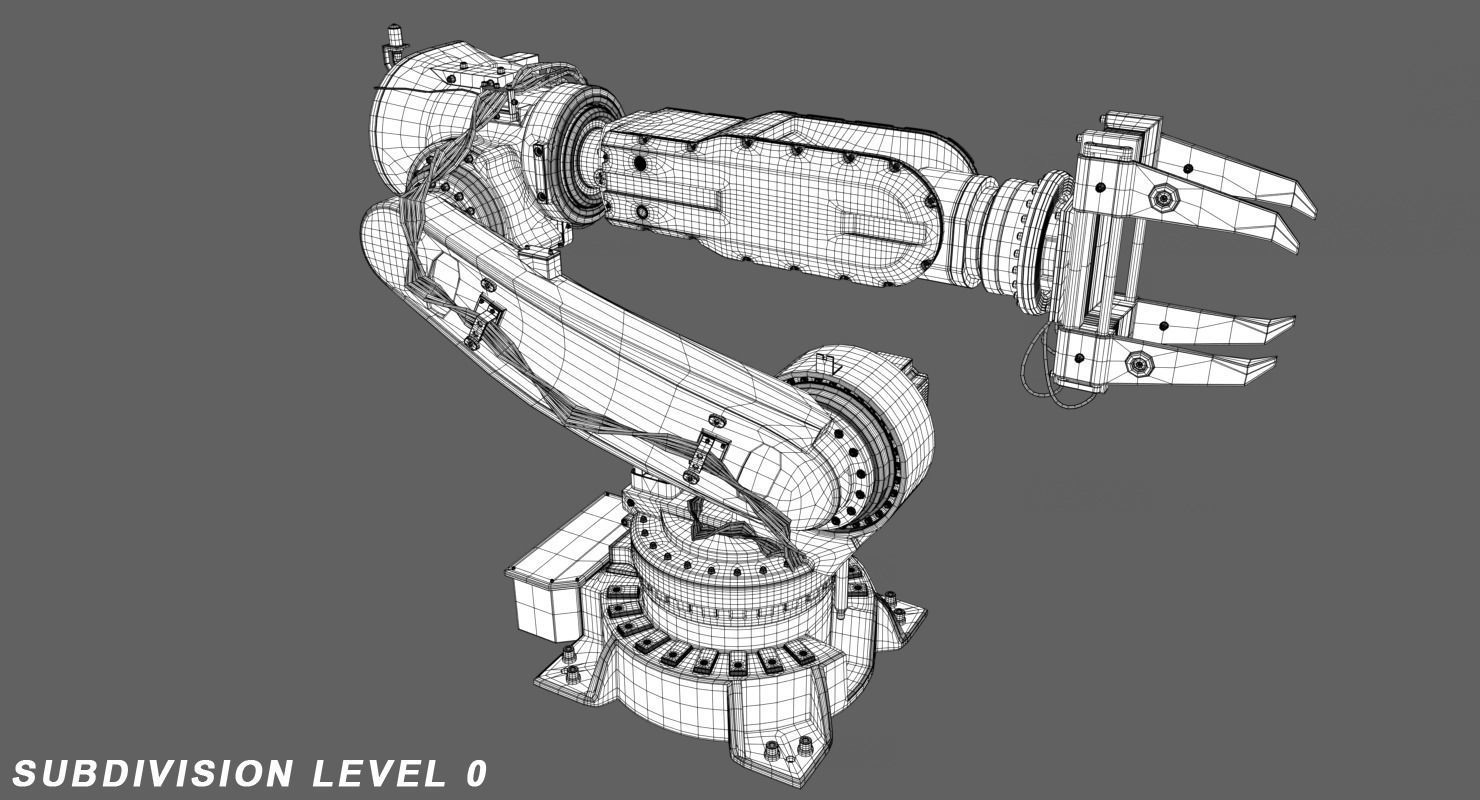 Industrial Robot 6620 Low-poly 3D model_6