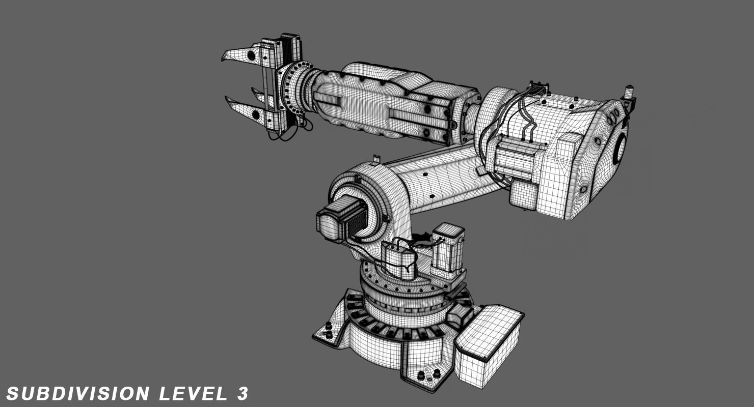 Industrial Robot 6620 Low-poly 3D model_9
