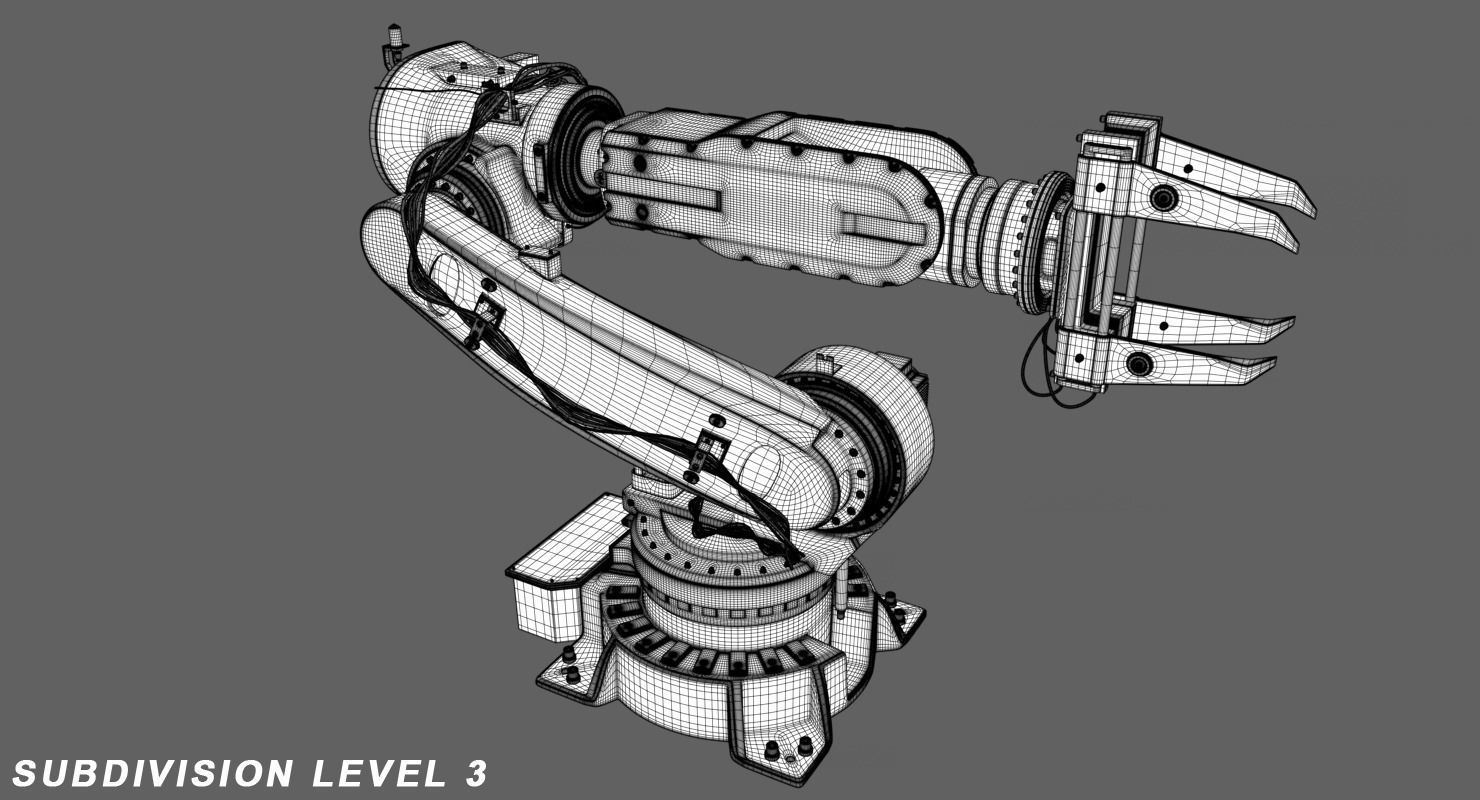 Industrial Robot 6620 Low-poly 3D model_7