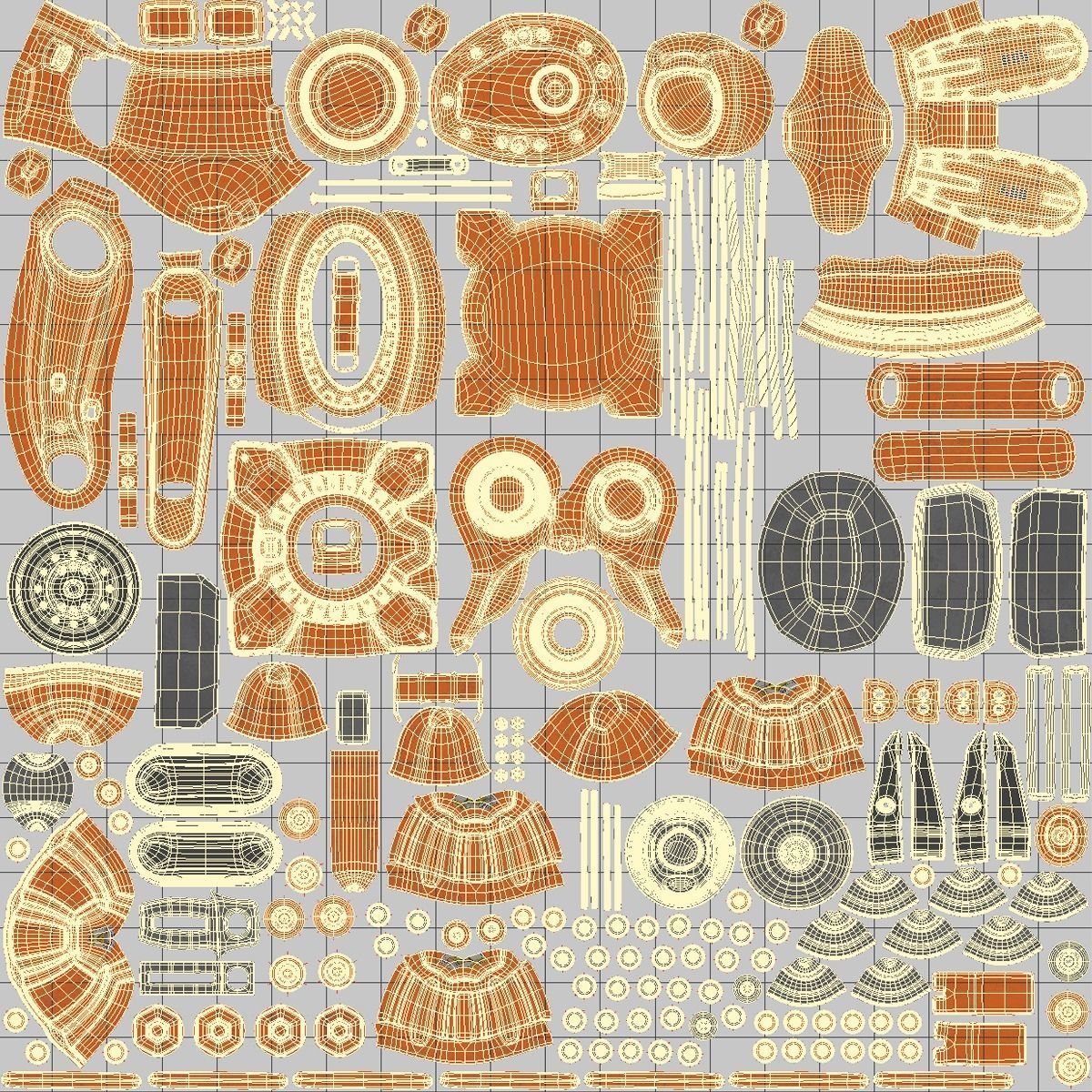 Industrial Robot 6620 Low-poly 3D model_10