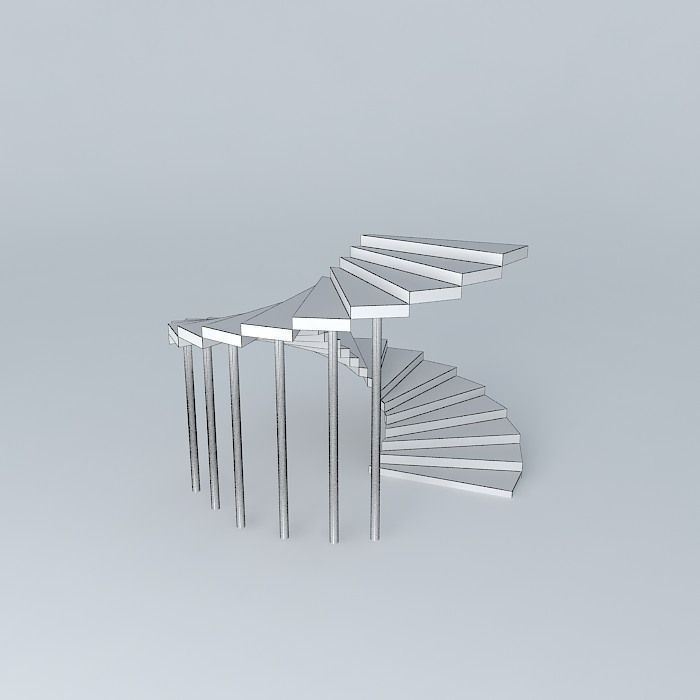 Spiral Staircase Free 3D model_3