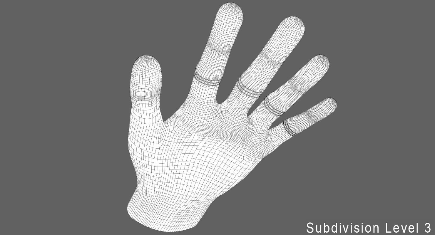 Human Hand Low-poly 3D model_10