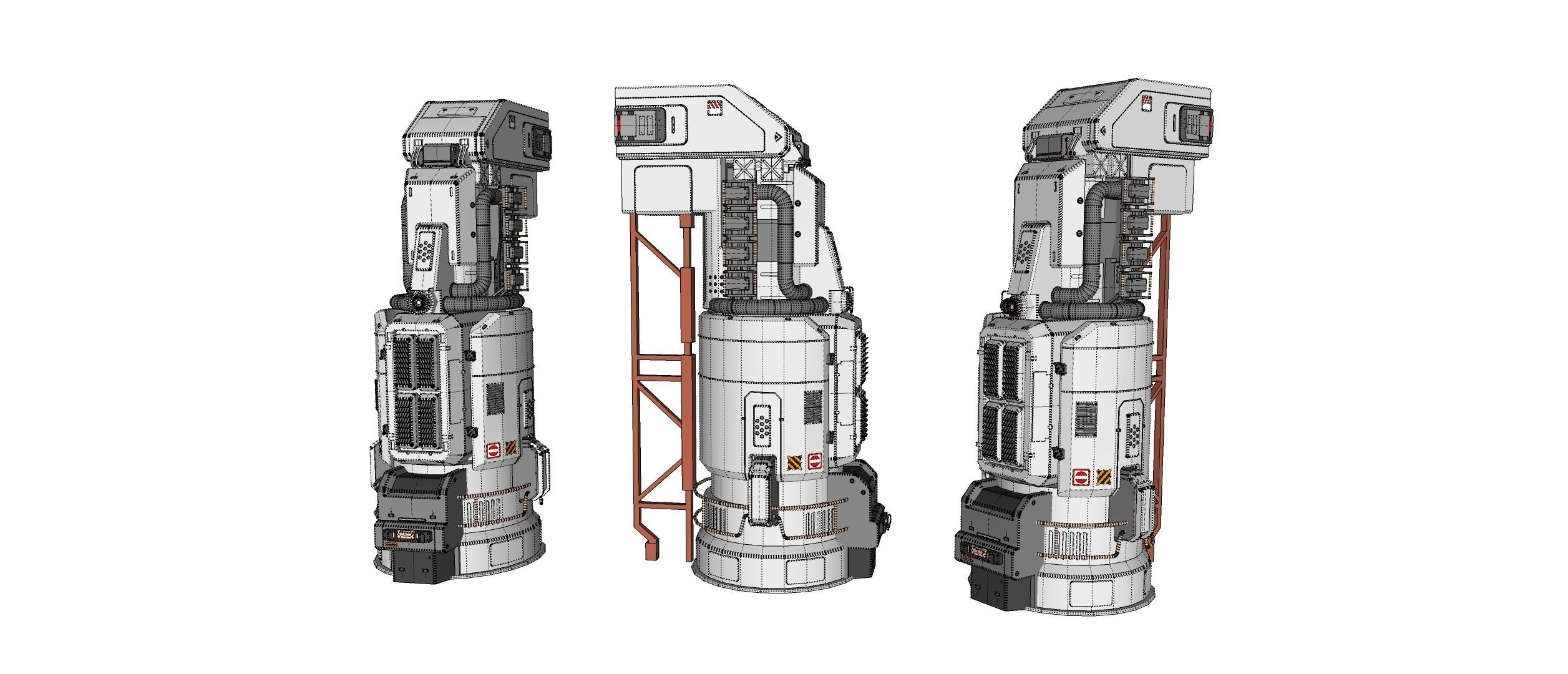 sci-fi Architecture kitbash 2 3D model_19