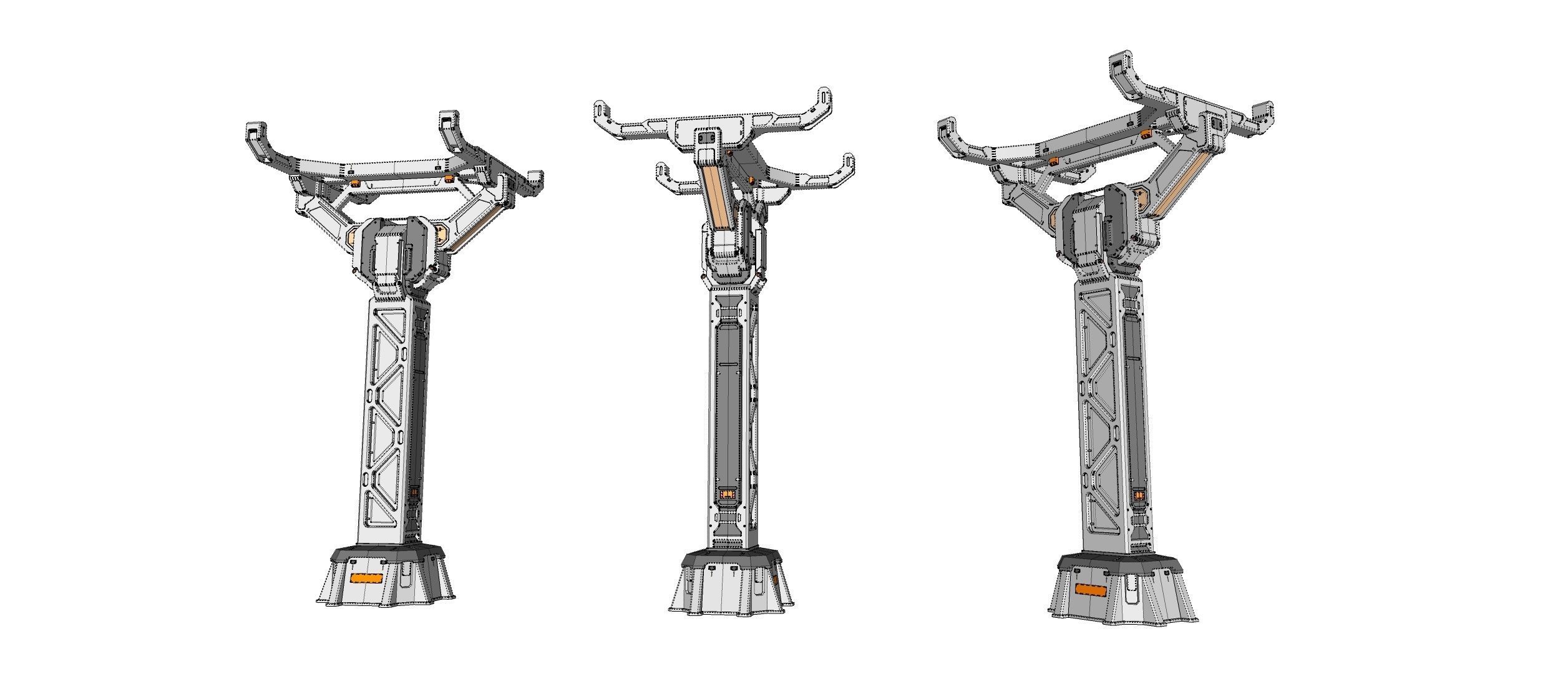 sci-fi Architecture kitbash 2 3D model_18