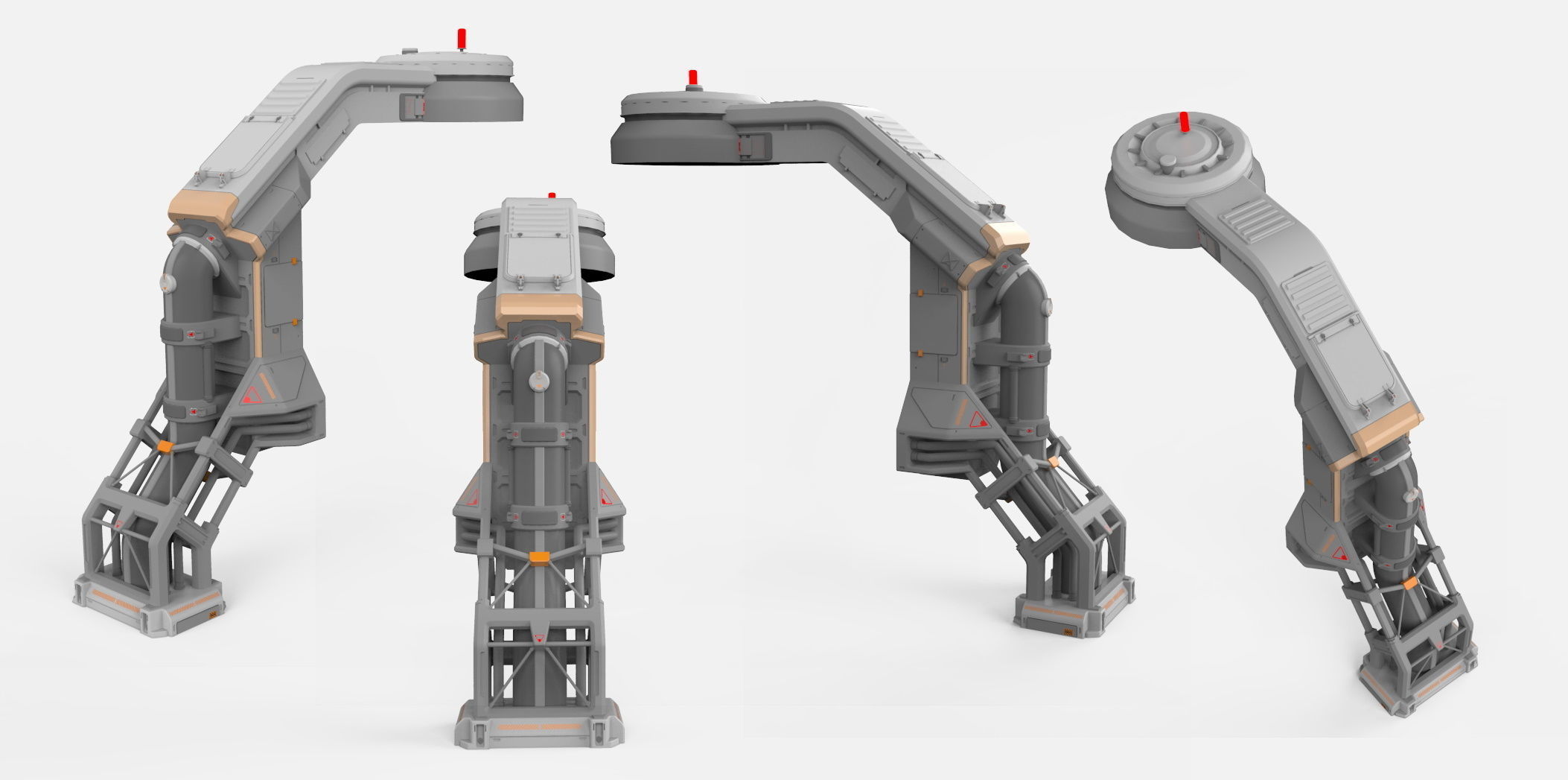 sci-fi Architecture kitbash 2 3D model_8