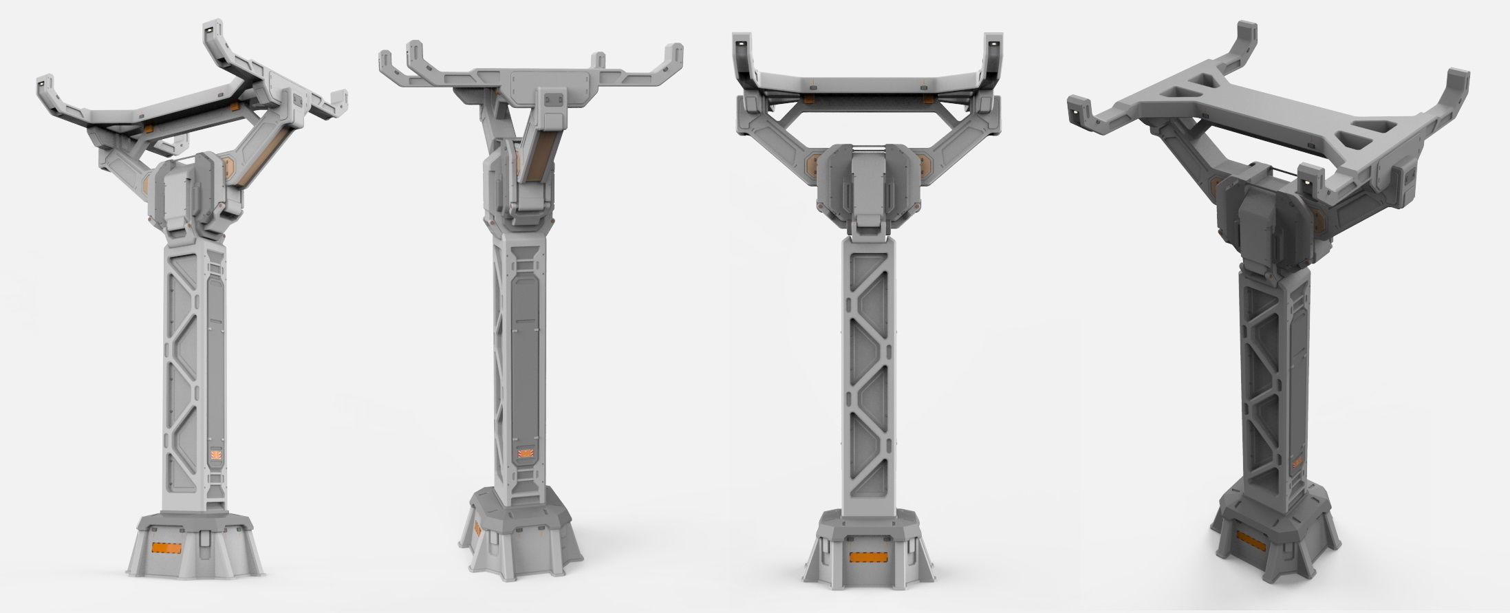 sci-fi Architecture kitbash 2 3D model_3