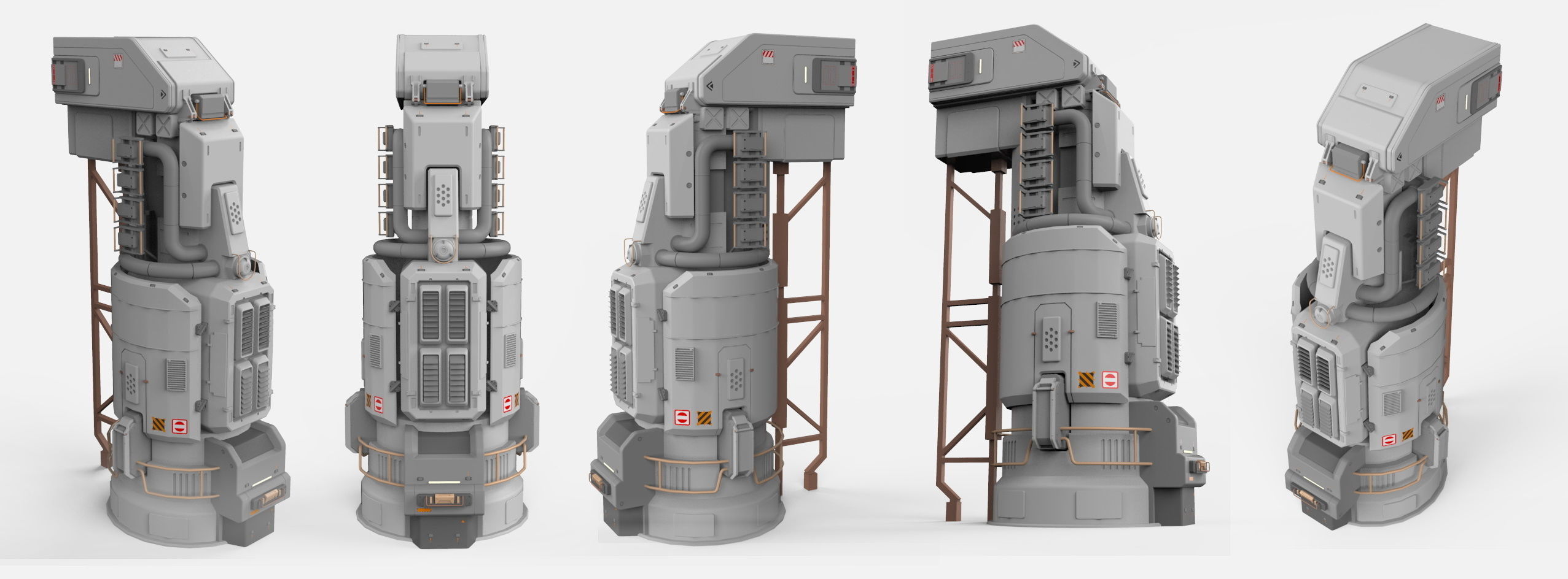 sci-fi Architecture kitbash 2 3D model_5