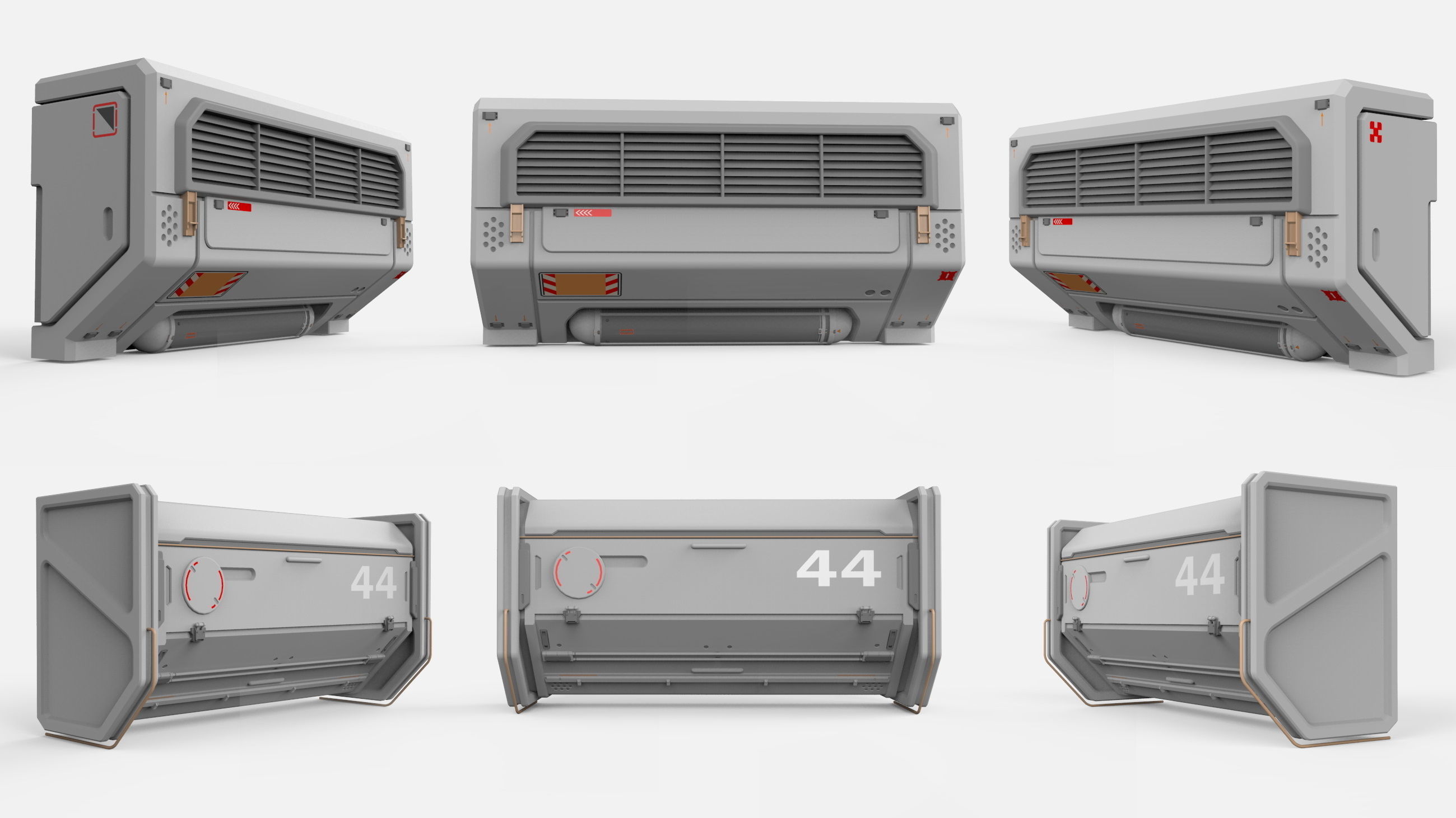 sci-fi Architecture kitbash 2 3D model_17