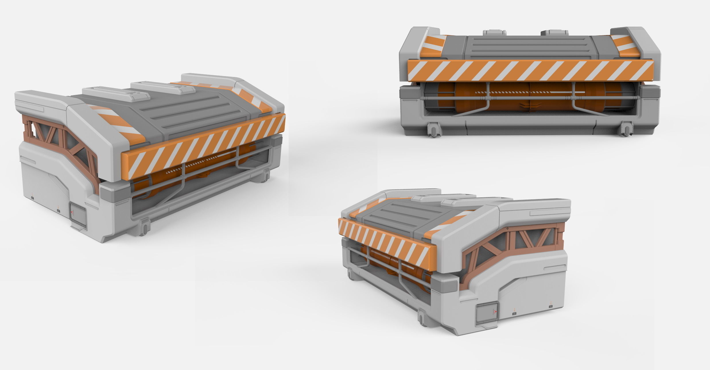 sci-fi Architecture kitbash 2 3D model_12