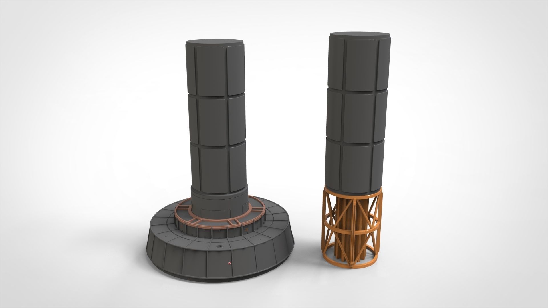 sci-fi Architecture kitbash 2 3D model_14