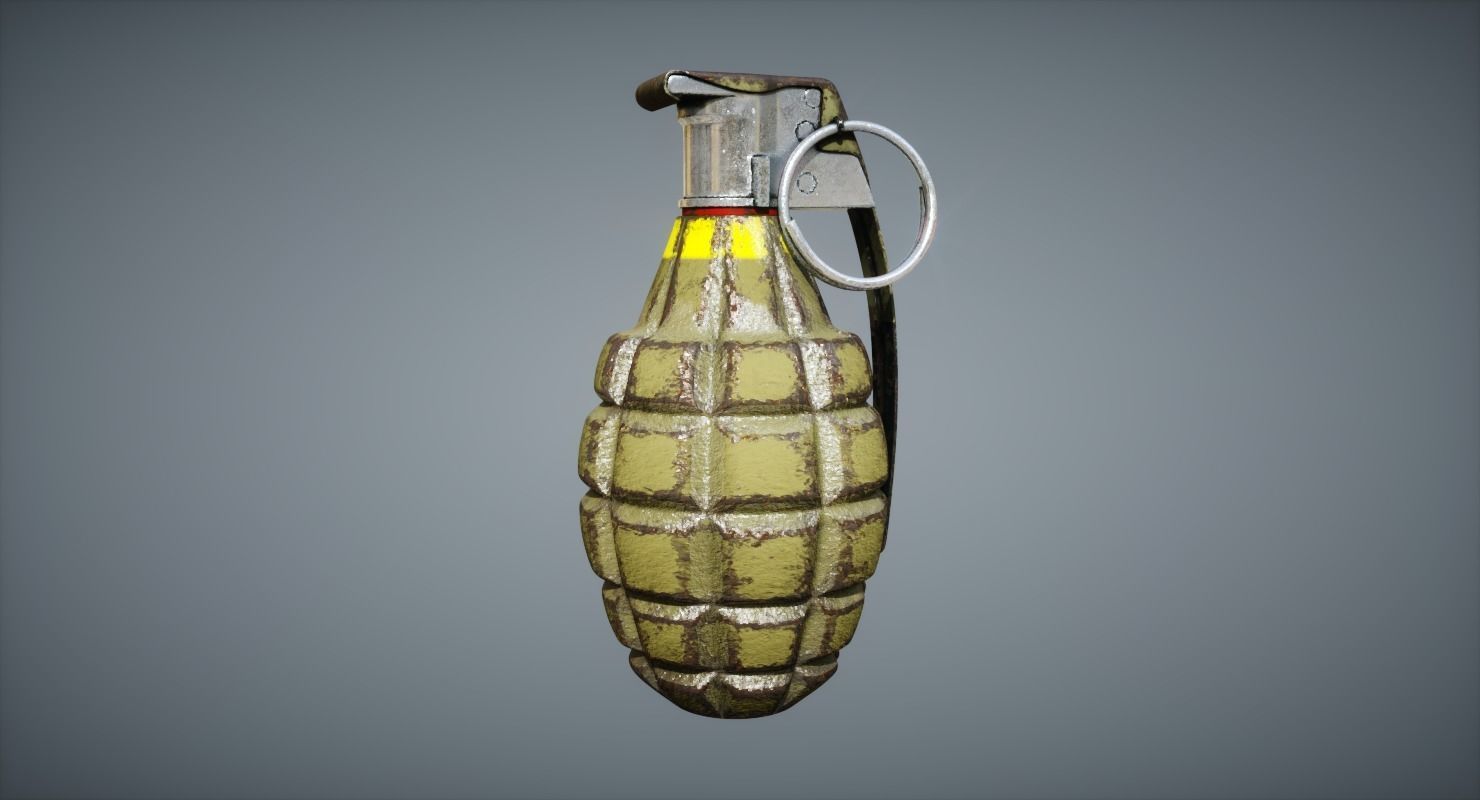 Hand Grenade Low-poly 3D model_6