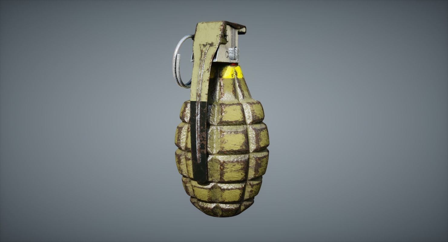 Hand Grenade Low-poly 3D model_2